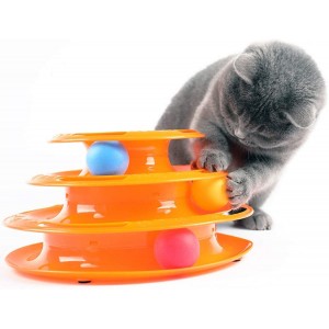 Meidong Cat Tracks Cat Toy - Fun Levels of Interactive Play - Circle Track with Moving Balls Satisfies Kitty’s Hunting, Chasing & Exercising Needs